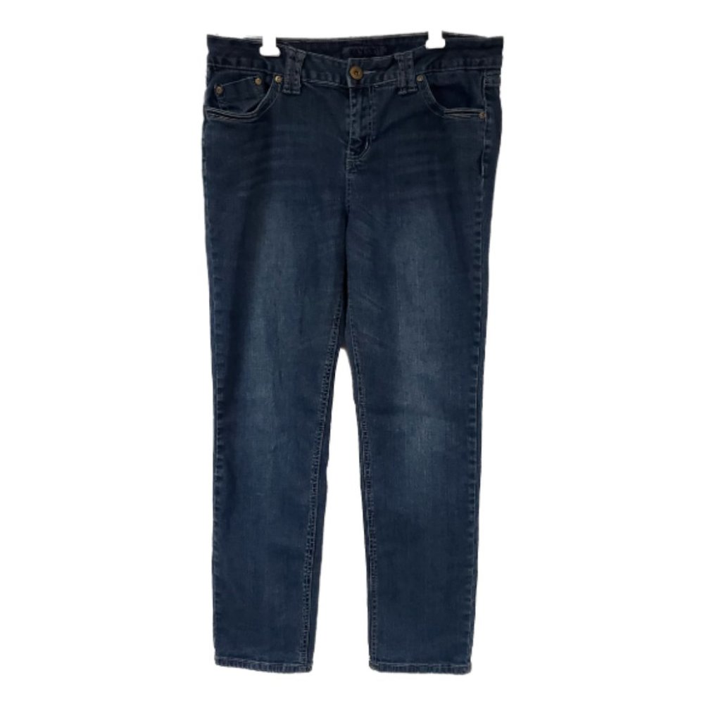 Zana Di Womens 12 Straight Leg Mid Rise Embellished Stretch Denim Jeans 34x30